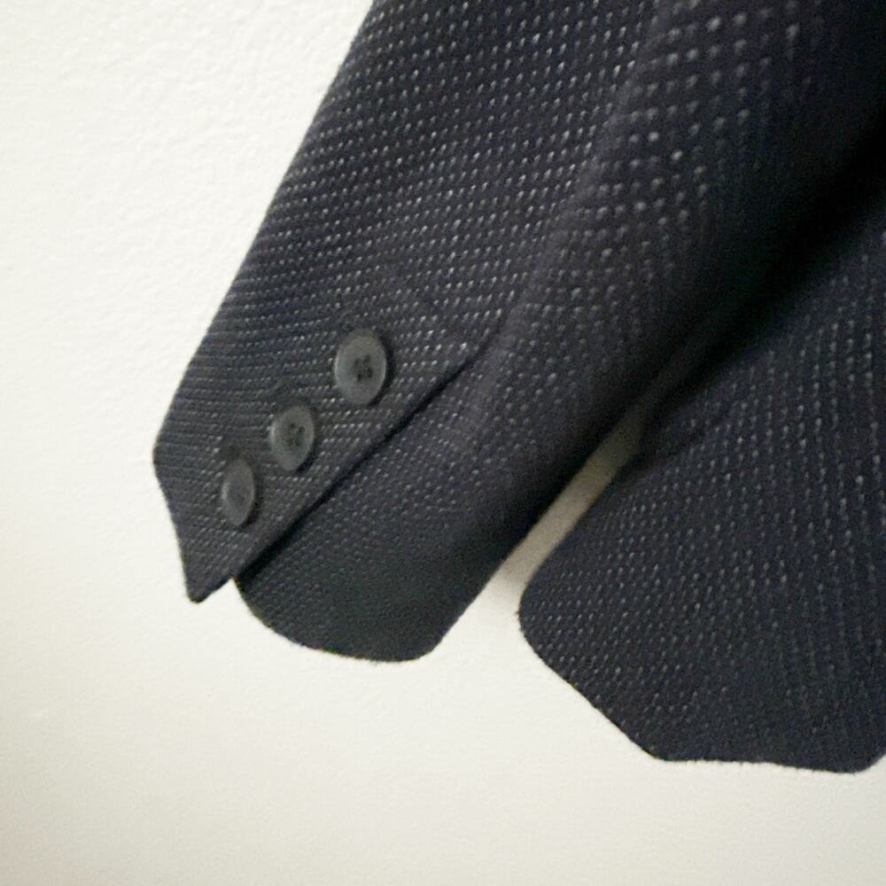 BODEN | Blazer Cotton Blend Navy Blue Micro Dot Jacket Preppy Classic | Size 12 - Picture 6 of 8
